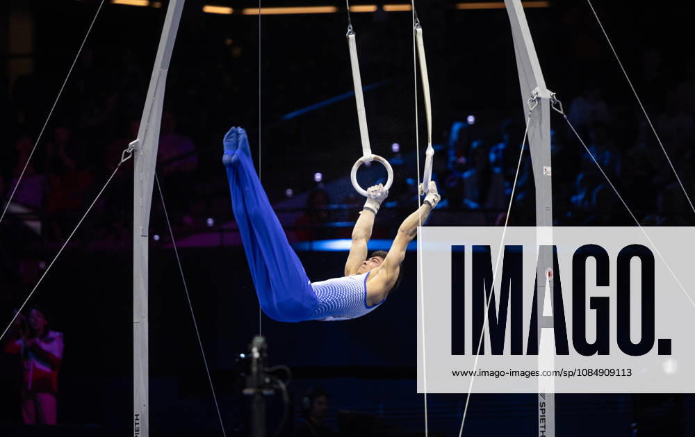Rotterdam The Netherlands 23rd October 2026 World Championships artistic gymnastics. Mens all round final Rings Yumin Abbini (ITA) turnen
