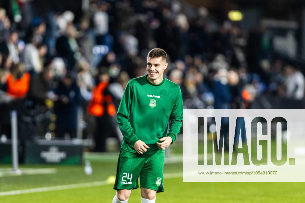 Aarhus GF v Egnatia, UEFA Conference League, Randers, Denmark Randers, Denmark. 22nd, October 2026. Numan Ajetovikj (24) of Egnatia seen warming up for the UEFA Conference League match between Aarhus GF and Egnatia at Randers Stadion in Randers. Denmark, Randers, Cepheus Park Randers