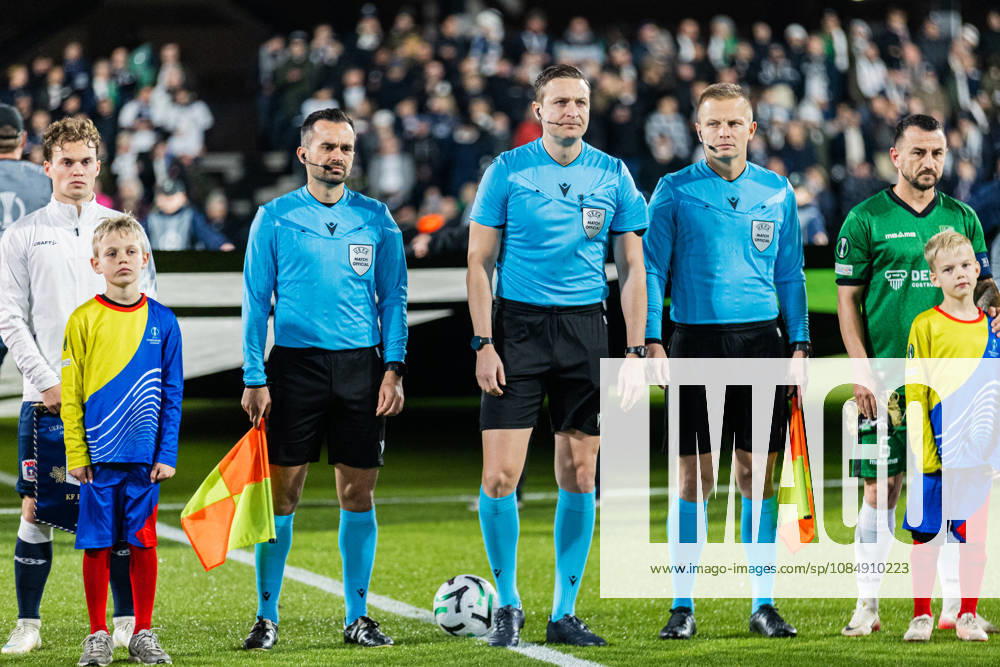 Aarhus GF v Egnatia, UEFA Conference League, Randers, Denmark Randers, Denmark. 22nd, October 2026. Referee Ante Culina seen during the UEFA Conference League match between Aarhus GF and Egnatia at Randers Stadion in Randers. Denmark, Randers, Cepheus Park Randers