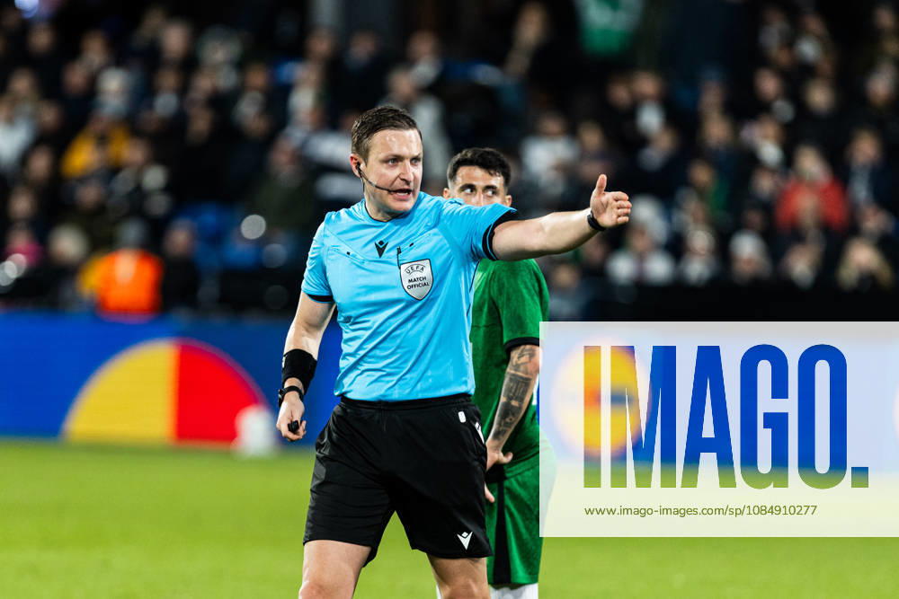 Aarhus GF v Egnatia, UEFA Conference League, Randers, Denmark Randers, Denmark. 22nd, October 2026. Referee Ante Culina seen during the UEFA Conference League match between Aarhus GF and Egnatia at Randers Stadion in Randers. Denmark, Randers, Cepheus Park Randers