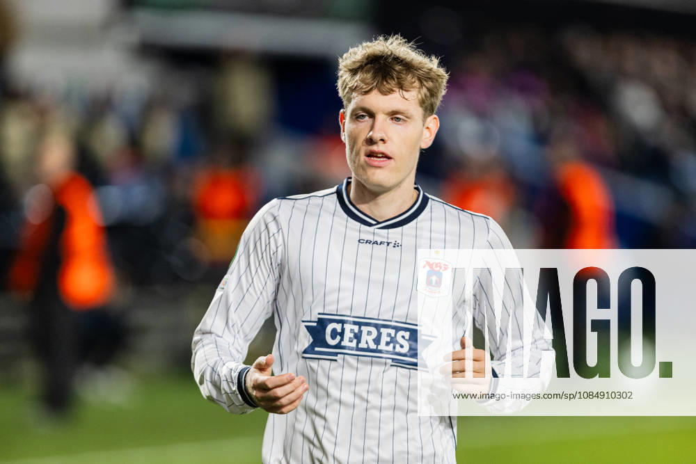 Aarhus GF v Egnatia, UEFA Conference League, Randers, Denmark Randers, Denmark. 22nd, October 2026. Sebastian Jorgensen of Aarhus GF seen during the UEFA Conference League match between Aarhus GF and Egnatia at Randers Stadion in Randers. Denmark, Randers, Cepheus Park Randers