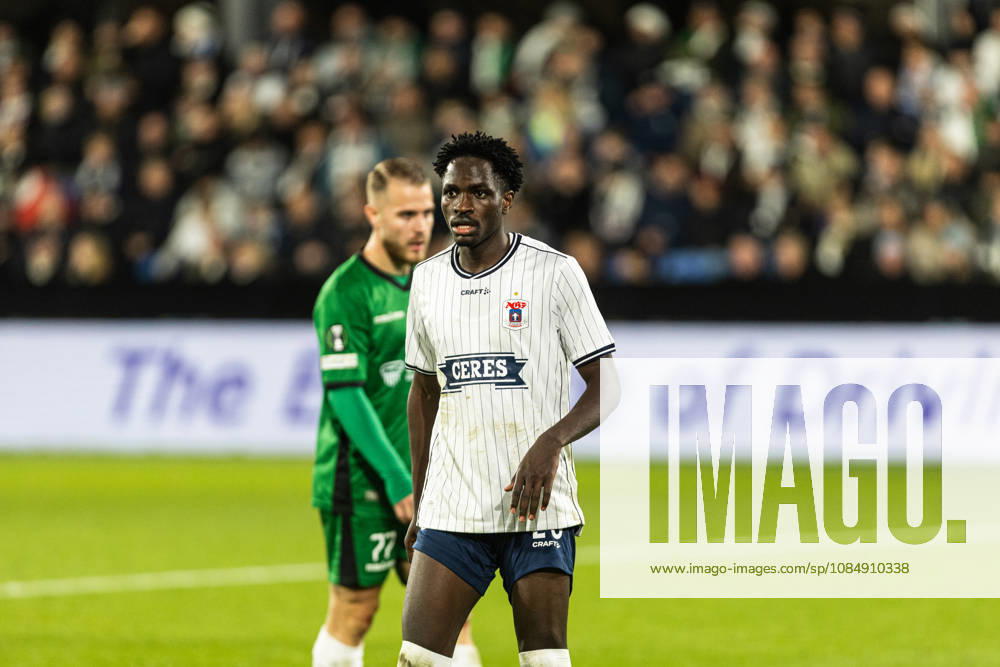 Aarhus GF v Egnatia, UEFA Conference League, Randers, Denmark Randers, Denmark. 22nd, October 2026. James Bogere (28) of Aarhus GF seen during the UEFA Conference League match between Aarhus GF and Egnatia at Randers Stadion in Randers. Denmark, Randers, Cepheus Park Randers