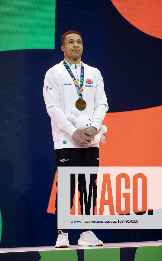 Rotterdam The Netherlands 22nd October 2026 World Championships artistic gymnastics. Mens all round final Bronze medallist Joe Fraser (GBR) turnen