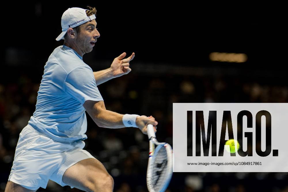 Tallon Griekspoor of the Netherlands pictured in action during the European Open ATP, Tennis Herren tennis tournament in Brussels, on Friday 23 October 2026. This year s edition of the tournament is taking place from 17 to 25 October JASPERxJACOBS x190758783x