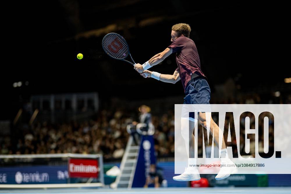 Jiri Lehecka of the Czech Republic pictured in action during the European Open ATP, Tennis Herren tennis tournament in Brussels, on Friday 23 October 2026. This year s edition of the tournament is taking place from 17 to 25 October JASPERxJACOBS x190758926x