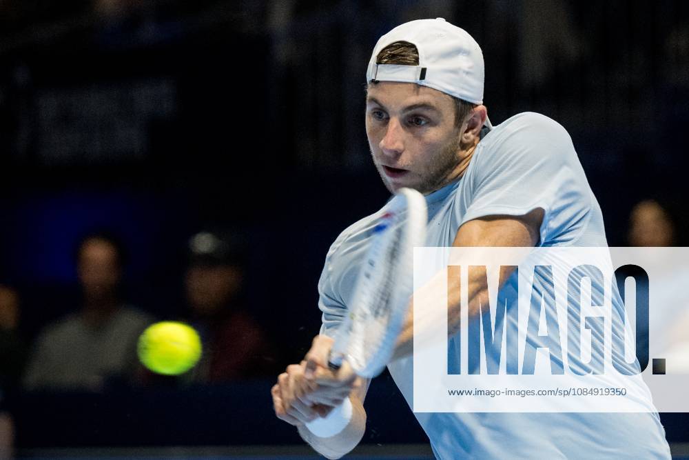 Tallon Griekspoor of the Netherlands pictured in action during the European Open ATP, Tennis Herren tennis tournament in Brussels, on Friday 23 October 2026. This year s edition of the tournament is taking place from 17 to 25 October JASPERxJACOBS x190770021x