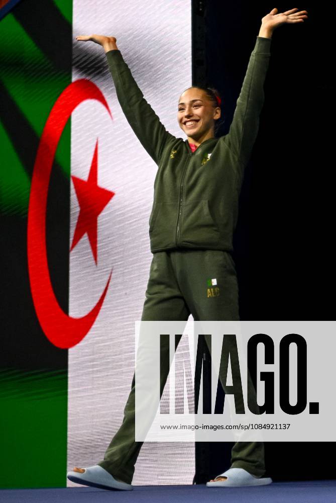 Netherlands Artistic Gymnastics World Championships 9271336 23.10.2026 Algeria s Kaylia Nemour waves before the women s individual all-around final at the 2026 World Artistic Gymnastics Championships in Rotterdam, the Netherlands. Alexey Filippov Sputnik Rotterdam Netherlands