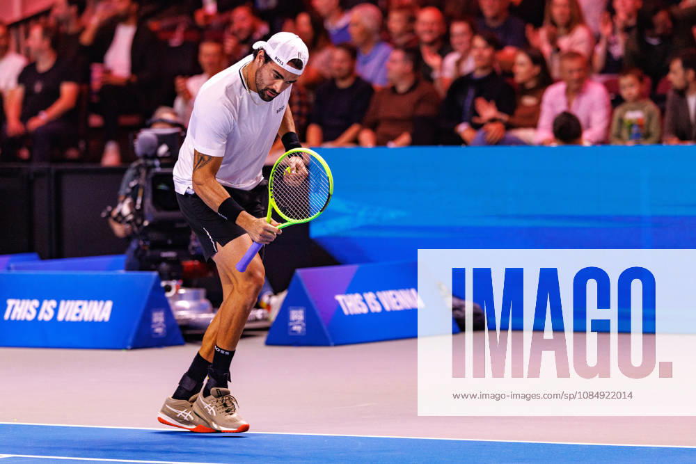 VIENNA, AUSTRIA - 23 OCTOBER 2026: Image shows the celebration of Matteo Berrettini (ITA) during Red Bull BassLine at Wiener Stadthalle on 23 10 2026 in Vienna, Austria. Austria