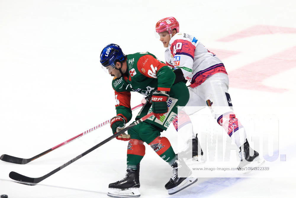 DEU, GER, Eishockey, 11.Spieltag, Saison 2026 27, Berlin, Eisbaeren Berlin vs. Augsburger Panther Korbinian Geibel ( Eisbaeren Berlin 40 ), TREVOR PARKES ( Augsburger Panther 84 ) nordphoto GmbH Engler Berlin Uber-Arena Berlin Deutschland