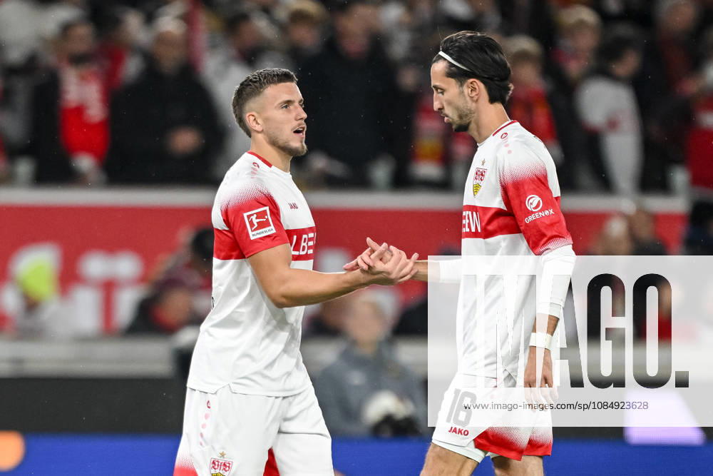 Ermedin Demirovic (VfB Stuttgart) Torjubel, jubelt mit seiner Mannschaft nach treffer zum 1:0 waehrend des spiels der 1. Bundesliga zwischen VfB Stuttgart und Borussia Moenchengladbach, MHPArena am 23. October 2026 in Stuttgart, Deutschland. (Foto von Harry Langer DeFodi Images) +++ Ermedin Demirovic (VfB Stuttgart) celebrates after scoring his team s first goal with teammates during the Bundesliga match between VfB Stuttgart and Borussia Moenchengladbach at MHPArena on October 23, 2026 in Stuttgart, Germany. (Photo by Harry Langer DeFodi Images) DFB DFL REGULATIONS PROHIBIT ANY USE OF PHOTOGRAPHS AS IMAGE SEQUENCES AND OR QUASI-VIDEO. (Photo by Harry Langer DeFodi Images) DFB DFL REGULATIONS PROHIBIT ANY USE OF PHOTOGRAPHS AS IMAGE SEQUENCES AND OR QUASI-VIDEO. -