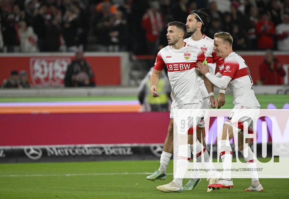 TOR zum 1:0 Ermedin Demirovic VfB Stuttgart (09) Torschuss Aktion Torchance Torjubel Atakan Karazor VfB Stuttgart (16) Chris Fuehrich VfB Stuttgart (10) VfB Stuttgart vs Borussia Moenchengladbach BMG 23.10.2026 DFL REGULATIONS PROHIBIT ANY USE OF PHOTOGRAPHS AS IMAGE SEQUENCES AND OR QUASI-VIDEO VfB Stuttgart vs Borussia Moenchengladbach BMG