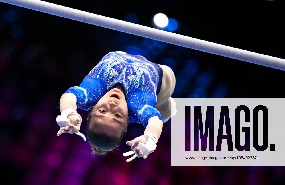 Netherlands Artistic Gymnastics World Championships 9271387 23.10.2026 Alena Glotova of Team World Gymnastics Neutral Athletes 2 competes on the uneven bars during the women s individual all-around final at the 2026 World Artistic Gymnastics Championships in Rotterdam, the Netherlands. Alexey Filippov Sputnik Rotterdam Netherlands