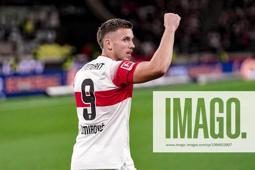 Deutschland: Fussball Saison 2026 2027 , 1. Bundesliga , 7. Spieltag , VfB Stuttgart vs. Borussia Mönchengladbach - MHP-Arena (Stuttgart) : Ermedin Demirović Ermedin Demirovic (VfB Stuttgart, 9) Tor und Torjubel zum 1:0, Tor, Torjubel, Jubel, Freude, Emotionen Stuttgart MHP-Arena Deutschland Germany
