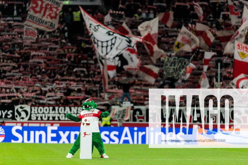 VfB Stuttgart mascot Fritzle before the Bundesliga match between VfB Stuttgart vs. Borussia Moenchengladbach at MHP Arena on matchday 7 of the 1. Bundesliga on October 23, 2026 in Stuttgart, Germany. DFL REGULATIONS PROHIBIT ANY USE OF PHOTOGRAPHS AS IMAGE SEQUENCES AND OR QUASI-VIDEO. Baden-Wuerttemberg Germany