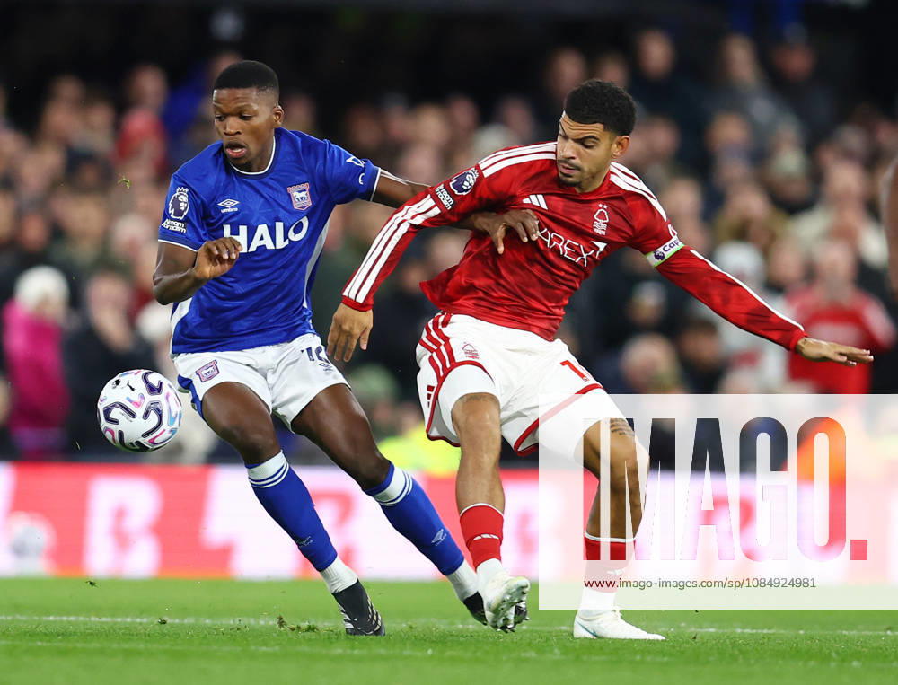 Ipswich, England, 23rd October 2026. Florentino Luis of Ipswich Town (l) tussles with Morgan Gibbs White of Nottingham Forest (r) during the Ipswich Town vs Nottingham Forest Premier League match at Portman Road, Ipswich. Picture credit should read: Paul Terry Sportimage . SPI_011_PT_Ipswich_Forest SPI-5093-0012