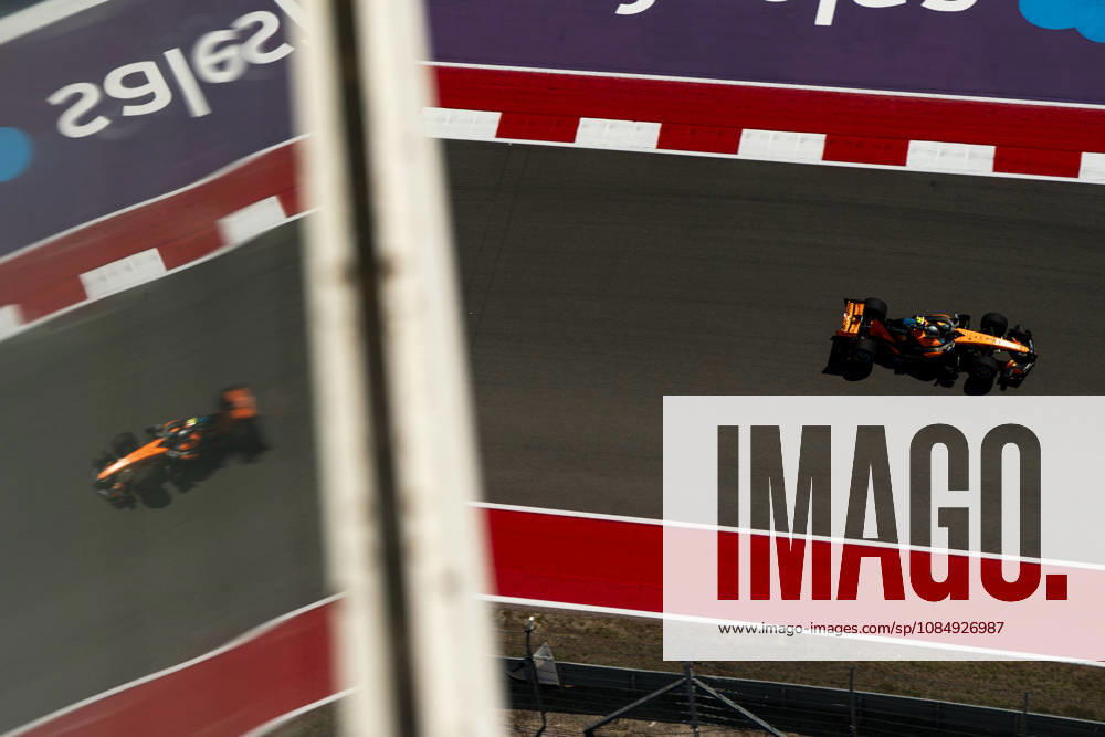 British Formula One driver Lando Norris of McLaren F1 Team in action during the first free practice session of the Formula One United States Grand Prix at the Circuit of the Americas in Austin, Texas on Friday, October 23, 2026. AUS2026102325 GREGxNASH
