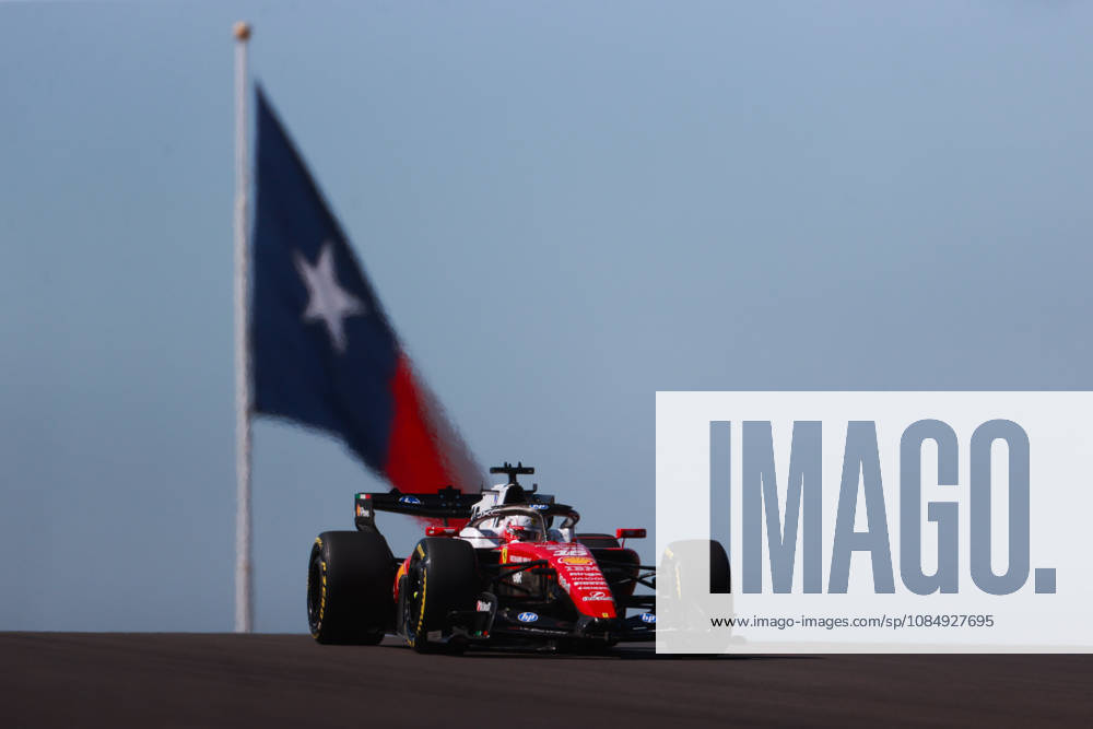F1 Grand Prix Of USA - FP1 Charles Leclerc stands in front of the Texas flag during the first of three practice sessions, FP1, ahead of the Formula 1 MSC Cruises United States Grand Prix at Circuit of the Americas in Austin, Texas, United States, on October 23, 2026. Austin, Texas Texas United States