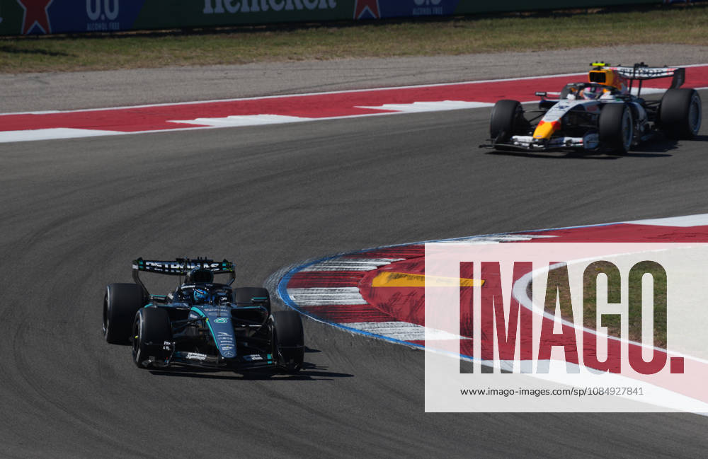 Circuit of The Americas, Austin, FORMULA 1 MSC CRUISES UNITED STATES GRAND PRIX 2026 , George Russell (GBR), Mercedes-AMG Petronas Formula One Team, Liam Lawson (NZL), Visa Cash App Racing Bulls Formula One Team (Photo by Hasan Bratic DeFodi Images) -