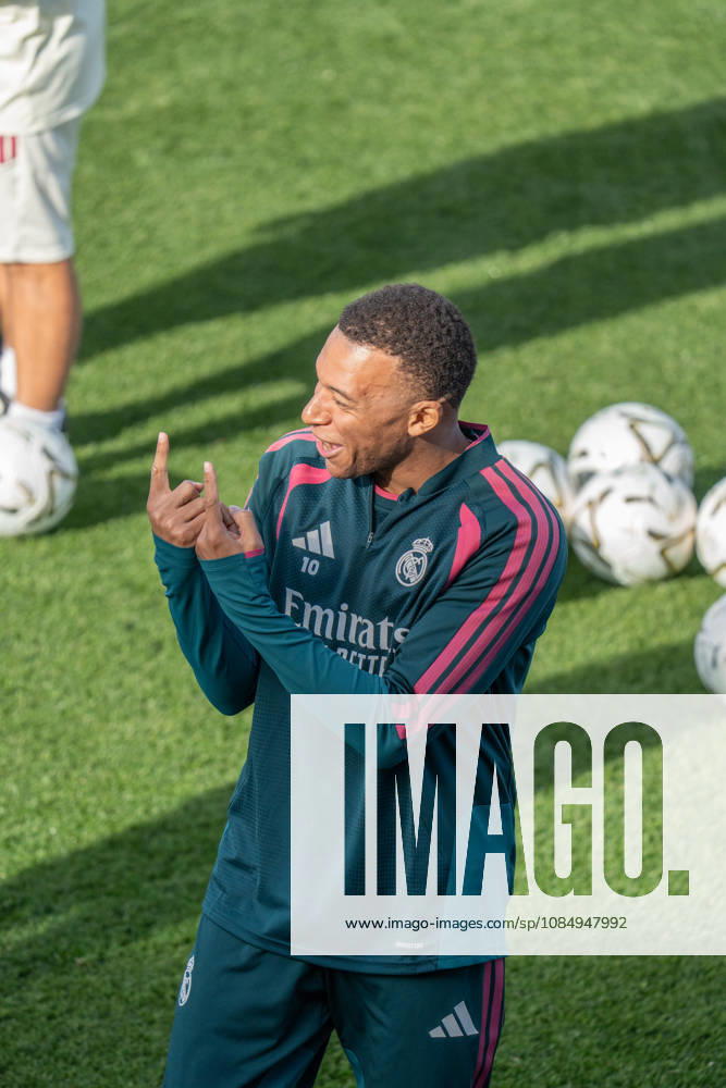 ESP: Real Madrid Training day Kylian Mbappe of Real Madrid during the training day of Real Madrid ahead the Spanish League, LaLiga EA Sports, football match against FC Barcelona, Barca at Ciudad Deportiva Real Madrid in Valdebebas, Madrid on October 24, 2026, Spain Madrid Spain