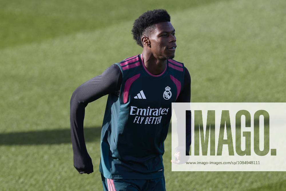 Aurelien Tchouameni (Real Madrid CF) is seen in action during a training session on the eve of the LaLiga EA SPORTS 2026 2027 match between FC Barcelona, Barca and Real Madrid CF..Real Madrid CF is holding its final training session ahead of its tenth LaLiga game. Madrid Spain - ZUMAs197 20261024_aaa_s197_022