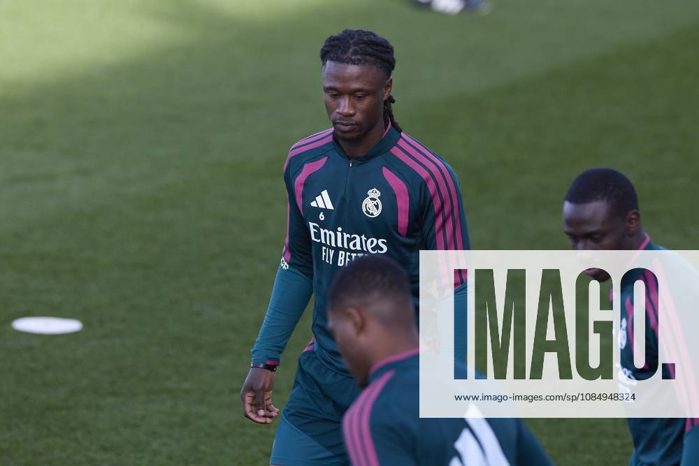 Eduardo Camavinga (Real Madrid CF) is seen in action during a training session on the eve of the LaLiga EA SPORTS 2026 2027 match between FC Barcelona, Barca and Real Madrid CF..Real Madrid CF is holding its final training session ahead of its tenth LaLiga game. Madrid Spain - ZUMAs197 20261024_aaa_s197_044