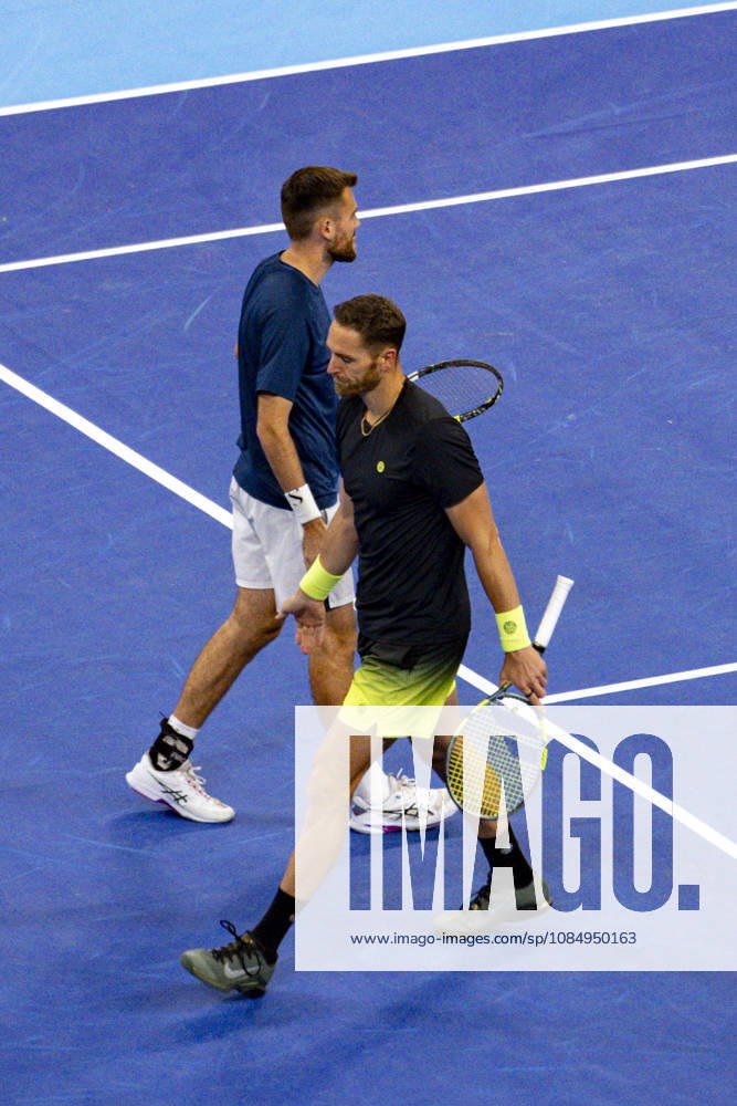 TENNIS : ATP, Tennis Herren 250 - Grand Prix Tennis AURA - Decines (France) 24 10 2026 Théo Arribagé and Albano Olivetti defeat Matisse Bobichon and Kilian Feldbausch (6-2, 7-5) to reach the Grand Prix Auvergne Rhône-Alpes doubles final at the LDLC Arena in Décines on October 24, 2026. Photo Sandrine Thesillat PsNewZ