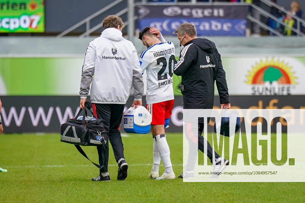 Deutschland: Fussball Bundesliga 2026 - 2027, 7. Spieltag - SC Paderborn vs Hamburger SV - Home-Deluxe-Arena (Paderborn): Fabio Vieira (Hamburger SV, 20) muss verletzt vom Platz