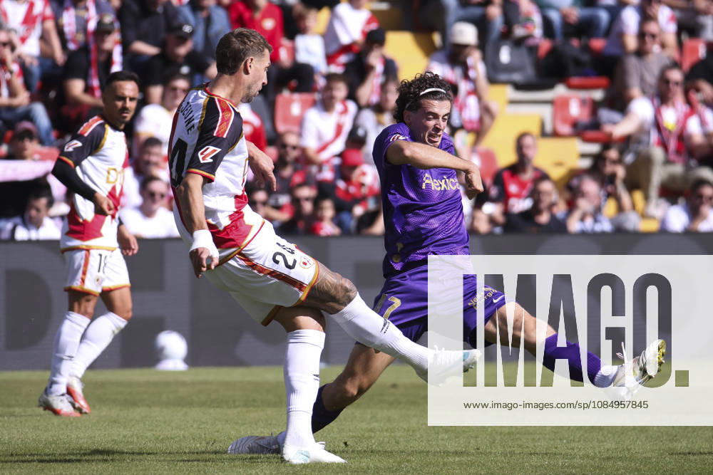 Rayo Vallecano v Espanyol - La Liga EA Sports 2026 27 October 24, 2026, Vallecas Stadium, Madrid, Spain: Florian Lejeune is defended by Javier Morcillo of Elche during La Liga EA Sports match between Rayo Vallecano and Elche CF at Vallecas Stadium on October 24, 2026 in Madrid, Spain. Madrid Vallecas Stadium Madrid Spain
