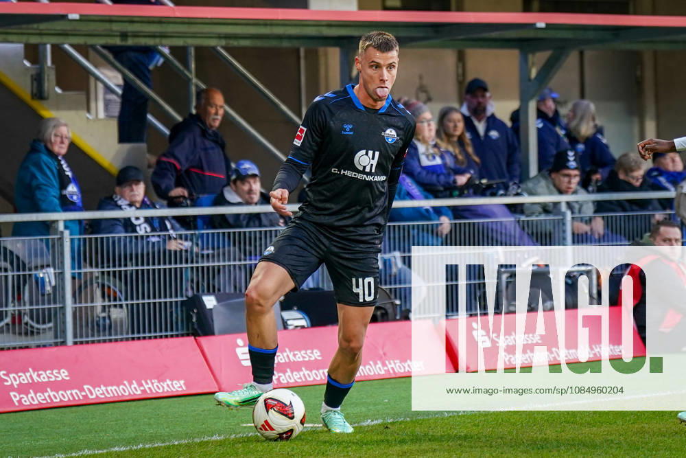 Deutschland: Fussball Bundesliga 2026 - 2027, 7. Spieltag - SC Paderborn vs Hamburger SV - Home-Deluxe-Arena (Paderborn): Gabriel Vidovic (Paderborn 40) (Gabriel Vidović) am Ball, Mimik, Gesichtsausdruck, Emotion
