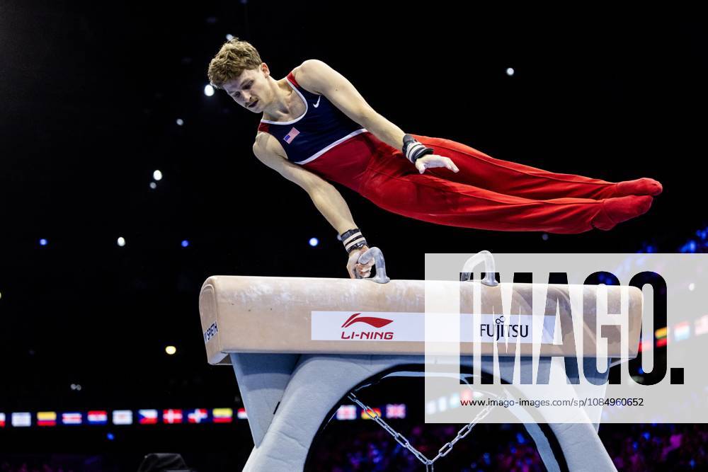 ROTTERDAM - Patrick Hoopes (USA) during the vault apparatus final at the World Gymnastics Championships in Rotterdam Ahoy. IRIS VAN DEN BROEK ANP ANPxSportx IVx 573473833 originalFilename: 573473833