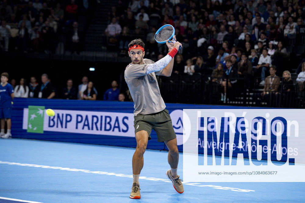 TENNIS : ATP, Tennis Herren 250 - Grand Prix Tennis AURA - Decines (France) 24 10 2026 Flavio COBOLLI (ITA) vs Lorenzo MUSETTI (ITA) in the semifinals of the tennis Grand Prix Auvergne Rhône-Alpes at the LDLC Arena in Décines on October 24, 2026. Photo Sandrine Thesillat PsNewZ