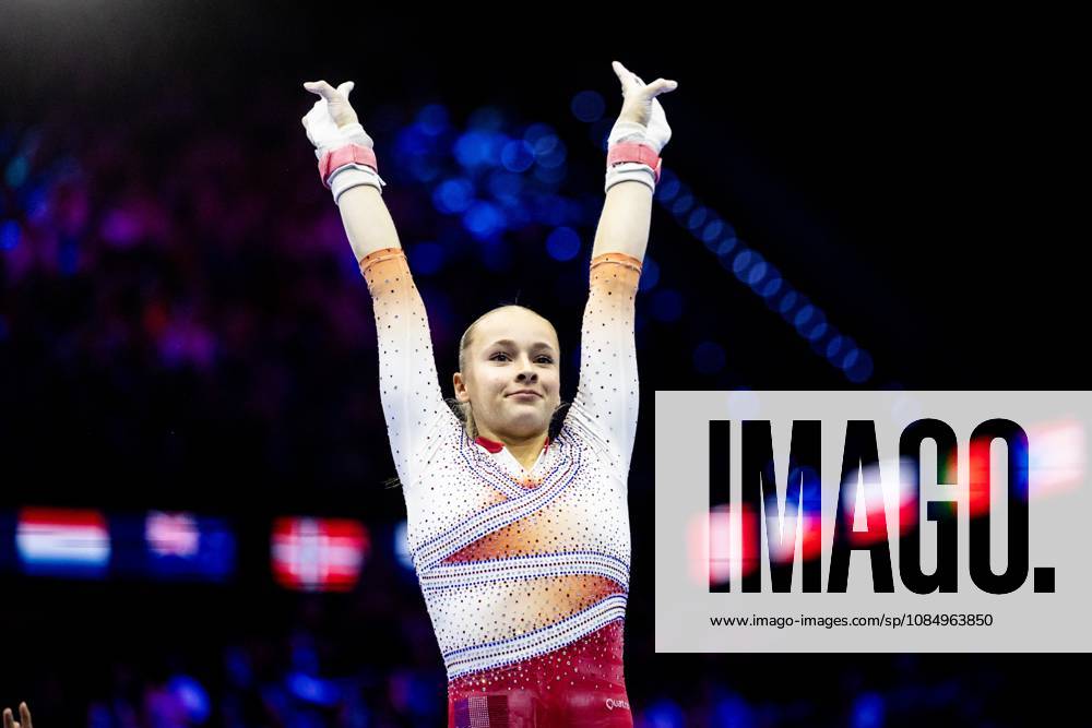 ROTTERDAM - Elena Colas (FRA) reacts unevenly after the uneven bars final at the World Gymnastics Championships in Rotterdam Ahoy. IRIS VAN DEN BROEK ANP ANPxSportx IVx 573478837 originalFilename: 573478837