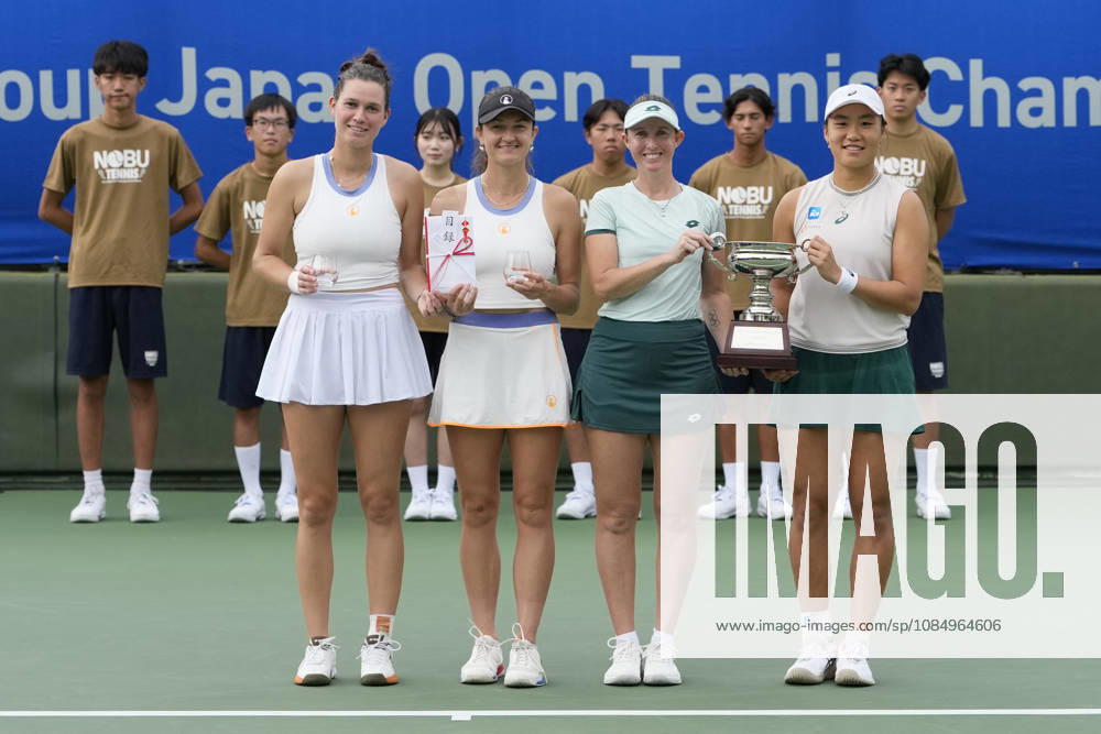 WTA, Tennis Damen Kinoshita Group Japan Open - Day 6 Storm Hunter (AUS) and Janice Tjen (INA) pose with the winners trophy after defeating Miriam Skoch (CZE) and Jesika Maleckova (CZE) in the Doubles Final at the 2026 Kinoshita Group Japan Open Women s tennis tournament at Utsubo Tennis Center in Osaka, Japan, on October 24, 2026. Osaka Japan