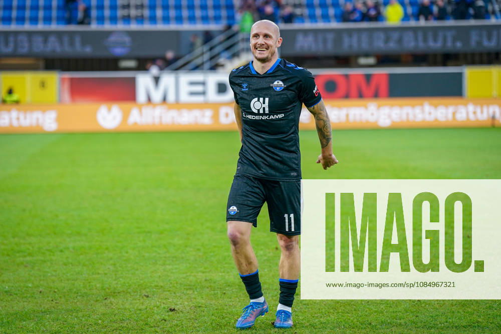 Deutschland: Fussball Bundesliga 2026 - 2027, 7. Spieltag - SC Paderborn vs Hamburger SV - Home-Deluxe-Arena (Paderborn): Sven Michel (Paderborn 11) Freude, Emotionen, Jubel