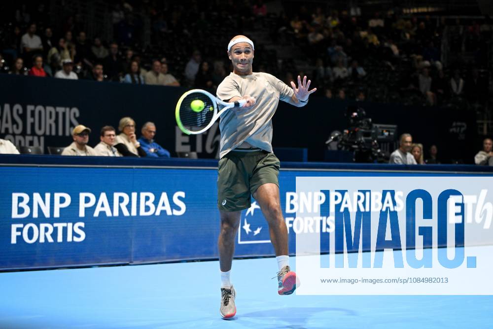 Sadio Doumbia of France pictured during the semi double final of the European Open ATP, Tennis Herren tennis tournament in Brussels, on Saturday 24 October 2026. This year s edition of the tournament is taking place from 17 to 25 October ELIASxROM x190869933x