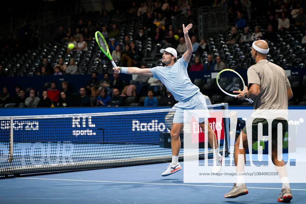 Bart Stevens of the Netherlands pictured in action during the semi double final of the European Open ATP, Tennis Herren tennis tournament in Brussels, on Saturday 24 October 2026. This year s edition of the tournament is taking place from 17 to 25 October ELIASxROM x190870906x