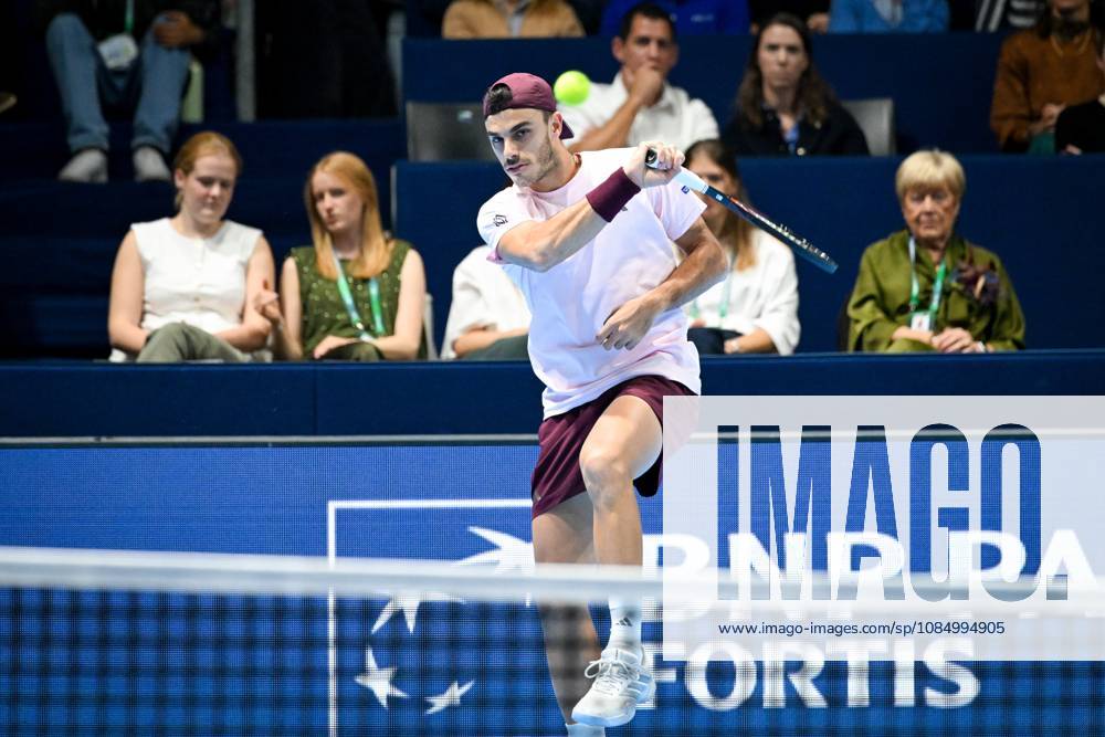 Argentinian Francisco Cerundolo pictured in action during the semi final of the European Open ATP, Tennis Herren tennis tournament in Brussels, on Saturday 24 October 2026. This year s edition of the tournament is taking place from 17 to 25 October ELIASxROM x190885482x