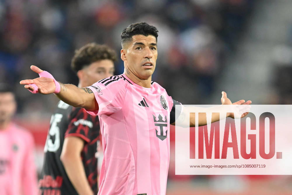 Harrison, New Jersey United States of America. 24 Oct, 2026. Inter Miami CF forward LUIS SUAREZ (9) in action at Sports Illustrated Stadium New York Red Bulls defeat Inter Miami CF 2 to 0. Credit: , Jr. Zuma Press Harrison United States of America - ZUMAa301 20261024_aaf_a301_030