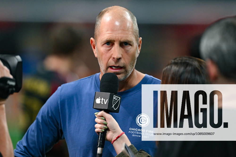 ATLANTA, GA - OCTOBER 24: Chicago head coach Gregg Berhalter is interviewed following the conclusion of the MLS, Fussball Herren, USA match between Chicago Fire FC and Atlanta United FC on October 24th, 2026 at Mercedes-Benz Stadium in Atlanta, GA.(Photo by Rich von Biberstein Icon Sportswire) SOCCER: OCT 24 MLS Atlanta United vs Chicago Fire FC Icon261024043