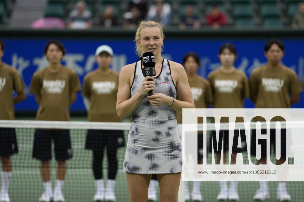 WTA, Tennis Damen Kinoshita Group Japan Open - Day 7 Katerina Siniakova of the Czech Republic speaks after defeating Ashlyn Krueger of the United States in the Singles Final at the 2026 Kinoshita Group Japan Open Women s tennis tournament at Utsubo Tennis Center in Osaka, Japan, on October 25, 2026. Osaka Japan