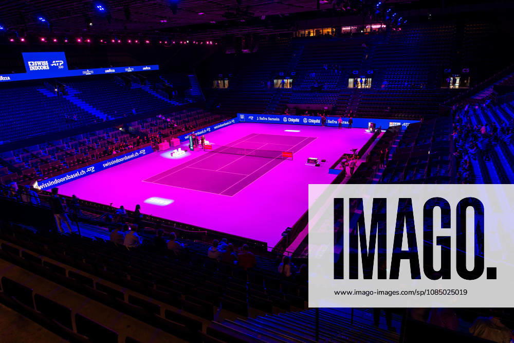 view inside the stadion during the Swiss Indoors Basel Day 2 at St. Jakobshalle on October 25, 2026 in Basel, Switzerland.