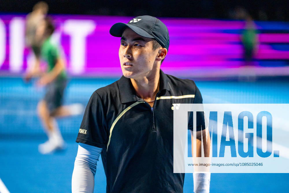 Rinky Hijikata of Australia during the Swiss Indoors Basel Day 2 at St. Jakobshalle on October 25, 2026 in Basel, Switzerland.
