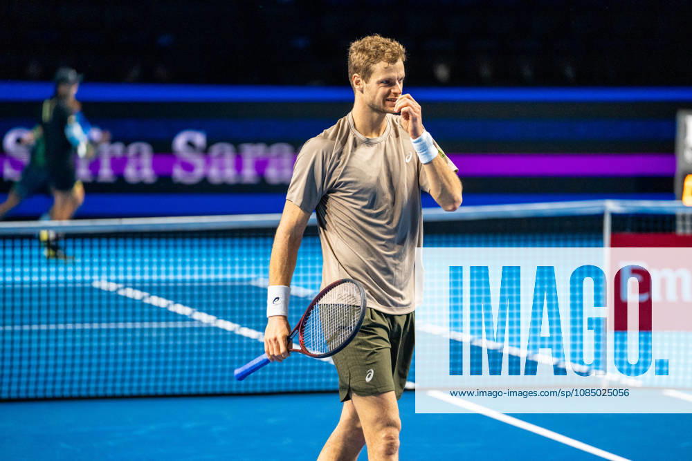 Yannick Hanfmann of Germany during the Swiss Indoors Basel Day 2 at St. Jakobshalle on October 25, 2026 in Basel, Switzerland.