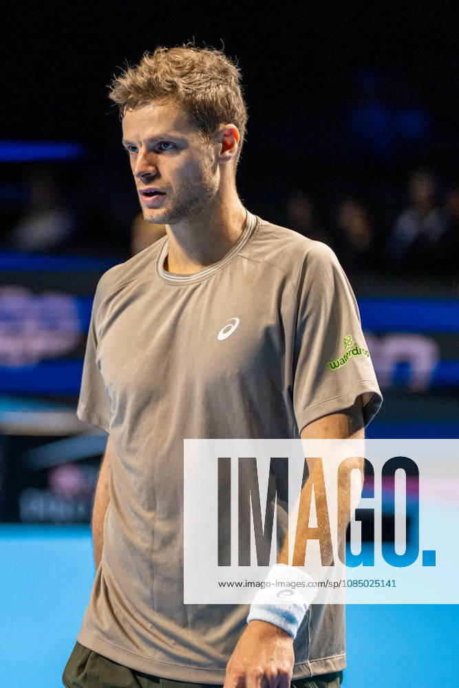 Yannick Hanfmann of Germany during the Swiss Indoors Basel Day 2 at St. Jakobshalle on October 25, 2026 in Basel, Switzerland.