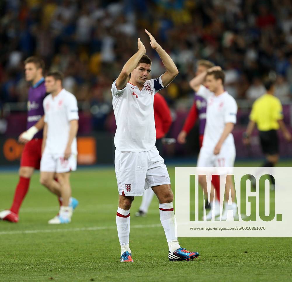 Englands Steven Gerarrd looks on dejected at the final whistle..Euro 2012 England v Italy, Olympic Stadium, Kiev, 24th June 2012. Pic David Klein SPORTIMAGE... .
