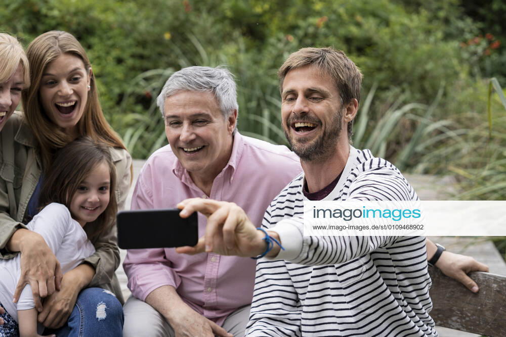 Family taking selfie