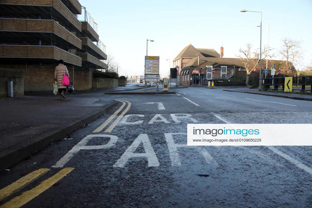 The Queensgate Shopping Centre car parks are all closed on the first weekend of Lockdown Three , in Peterborough, Cambridgeshire. Again, people are not allowed to leave home except for minimal food shopping, medical treatment, exercise - once a day, and essential work.