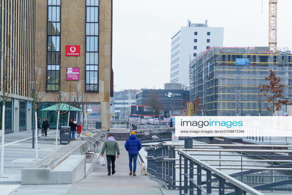 Kieler Innenstadt während des Corona-Lockdowns im Januar 2021 weitgehend leere Straßen -;Kieler Innenstadt während des Corona-Lockdowns im Januar 2021 weitgehend leere Straßen -, Kiel Schleswig-Holstein Deutschland Innenstadt