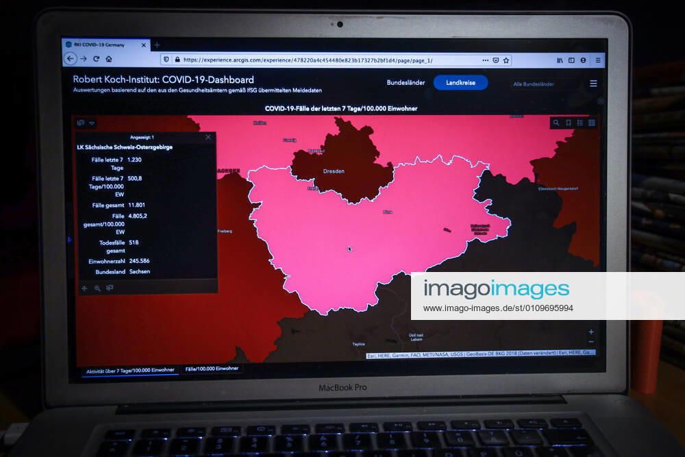 Coronavirus in Deutschland - Covid-19-Dashboard des Robert Koch-Institut DEU, Deutschland, Sachsen, Landkreis Sächsische Schweiz-Osterzgebirge 11.01.2021: Die 7-Tage-Inzidenz (Fälle letzte 7 Tage 100.000 EW) beträgt 500,8