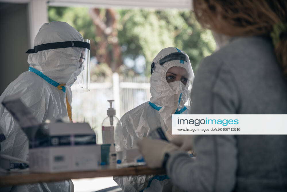 Sicily, Messina, the screening campaign and the procedures for carrying out swabs to monitor the progress of infections. both citizens and those passing through the island are subjected to the test. Editorial Usage Only